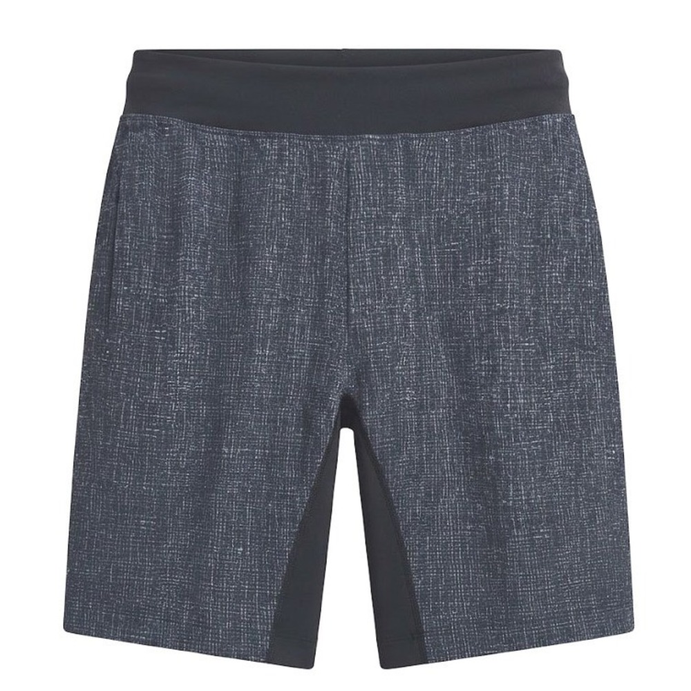 Lululemon Mens Small Blue Crosshatch Athletic Training Shorts 8 Inch Inseam